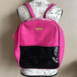 Juicy Couture Pink black Sequin Backpack / Purse  New With Minor flaws 