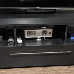 Tv Media Console Black 60 inch Led Light Remote 