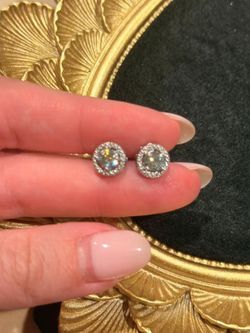 Solid silver men's Studs moissanite gifts
