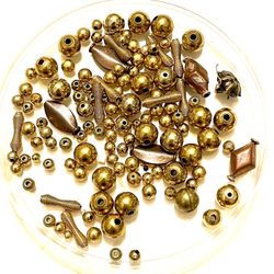 Mixed Brass Colored Beads 