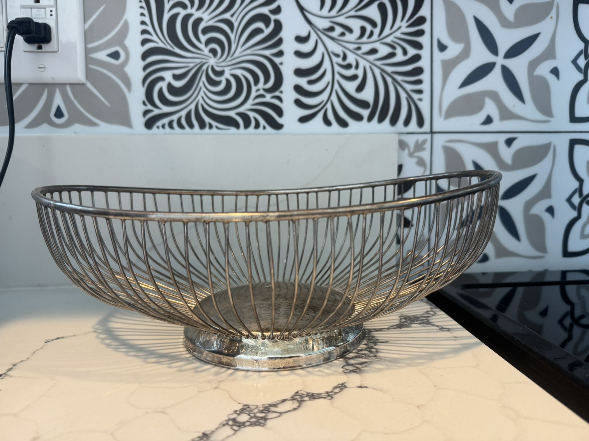 Vintage Silver Fruit Bowl (Midcentury Modern)