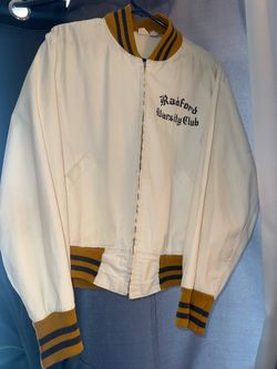 Rare Vintage 1950s Champion Running Man with crown zipper Radford varsity club jacket