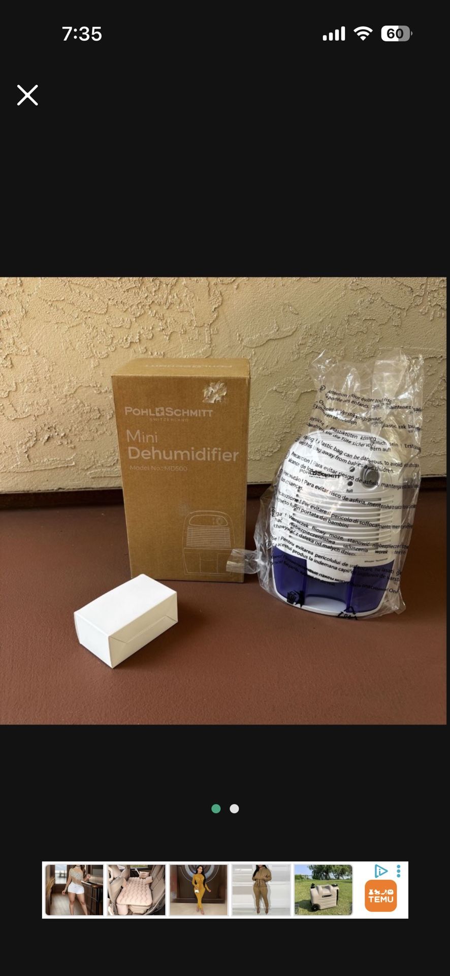 One New Pohl Schmitt Mini Electric Dehumidifier