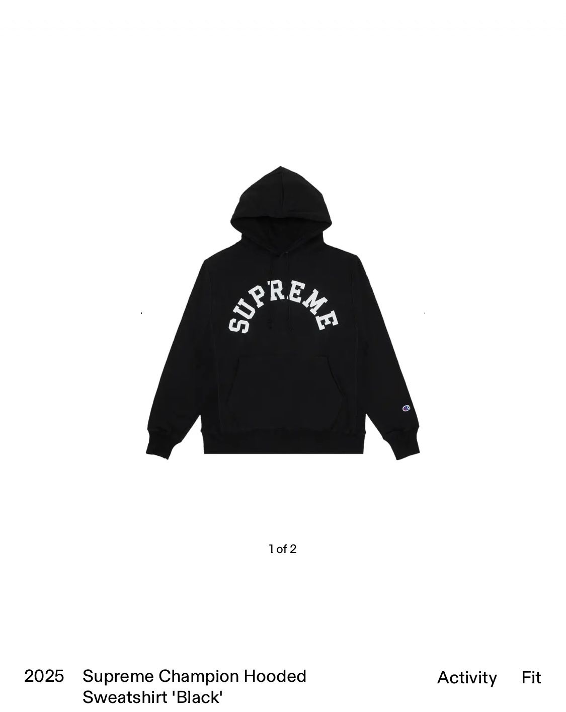 Supreme Champion Hooded Sweatshirt 'Black'