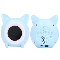 Kids Cartoon Cat Shaped Digital Alarm Clock Children Sleep Training Night Light