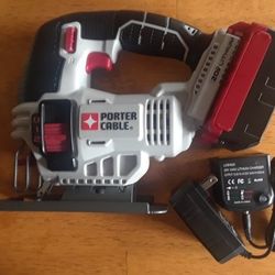 Porter-Cable 20 volt jigsaw kit with 5.0 amp hour battery and charger