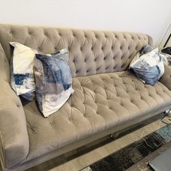 Microfiber Couch with Cool Acrylic Legs - Asking Only $700