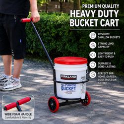 5 Gallon Bucket Dolly with Wheels – Heavy Duty Garden & Utility Cart