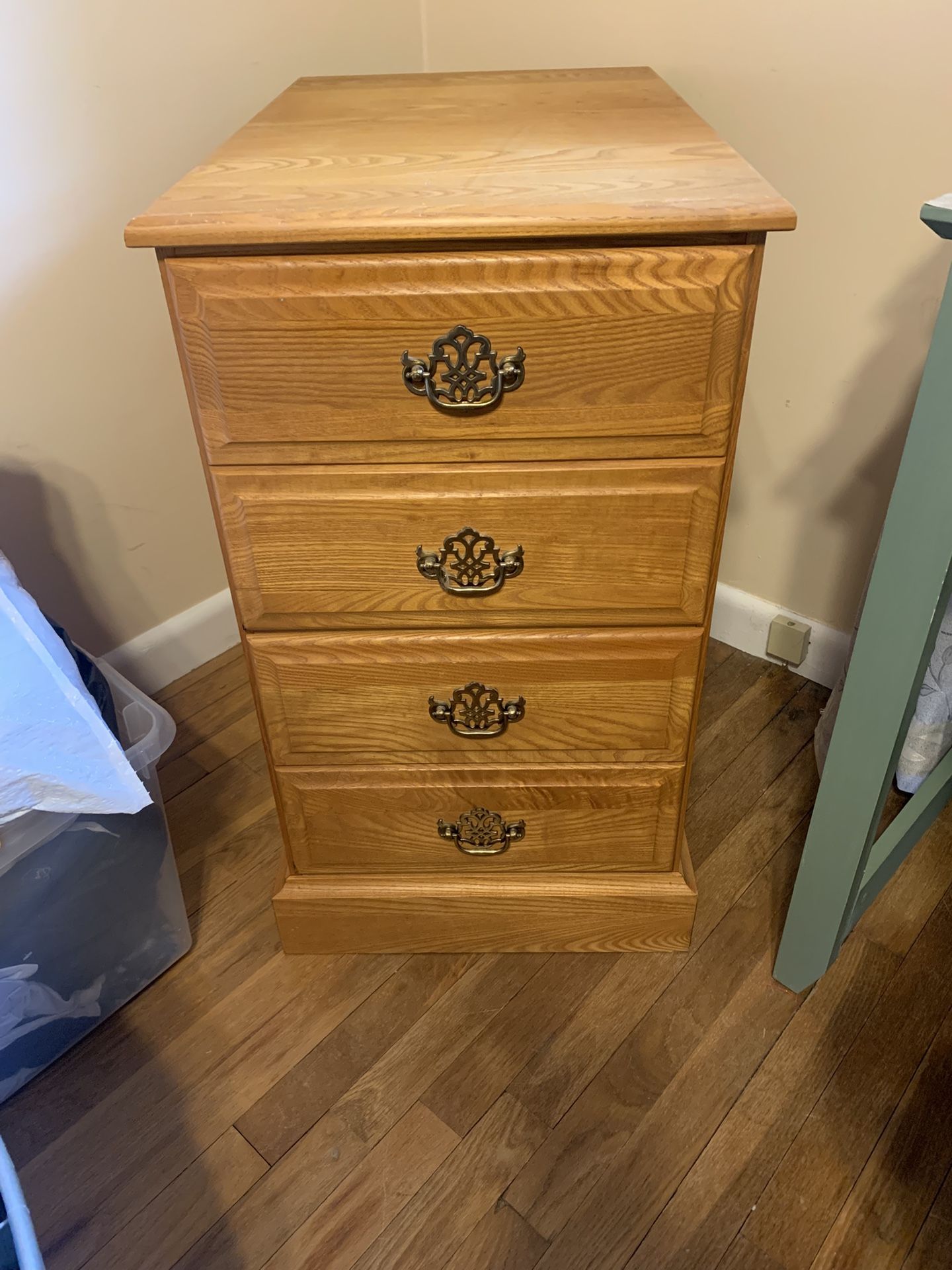 Beautiful Solid Oak Two Drawer Filing Cabinet