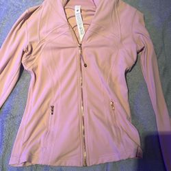 Lululemon Pink Haze Rose Gold Zip Define Jacket Size 8