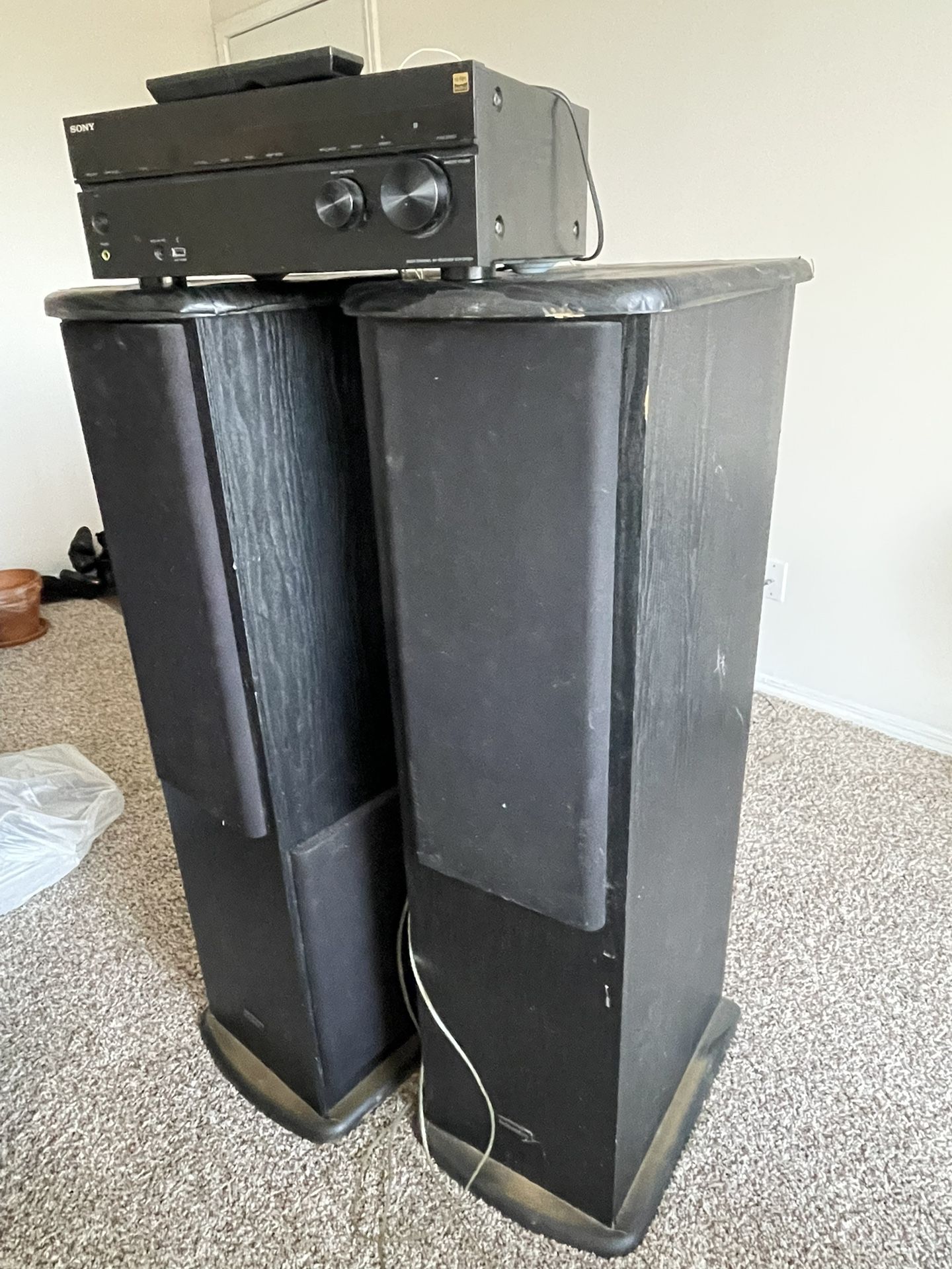 Techwood Speakers & Sony  Receiver.