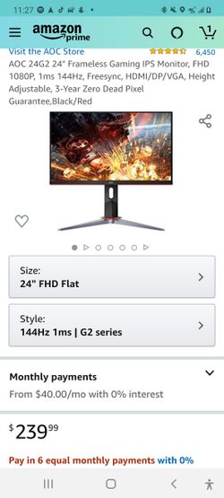 AOC 24" 1080p 144hz IPS