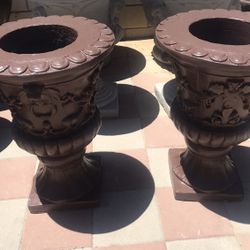 New Flower Pots Made Out Of Cement Beautiful Yard Decoration 