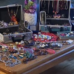 Costume Jewelry Necklaces, Bracelets,  Earrings,  Clip Ons, Rings, Beads, Watches, Gold Plated, Broaches, Branded, Stamped