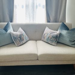 Modway Engage Mid-Century Modern Upholstered Fabric Sofa in Beige