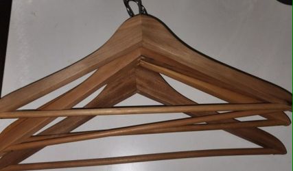 Vintage Wooden Clothing Closet Hangers ~ Natural ~ Standard Adult Size