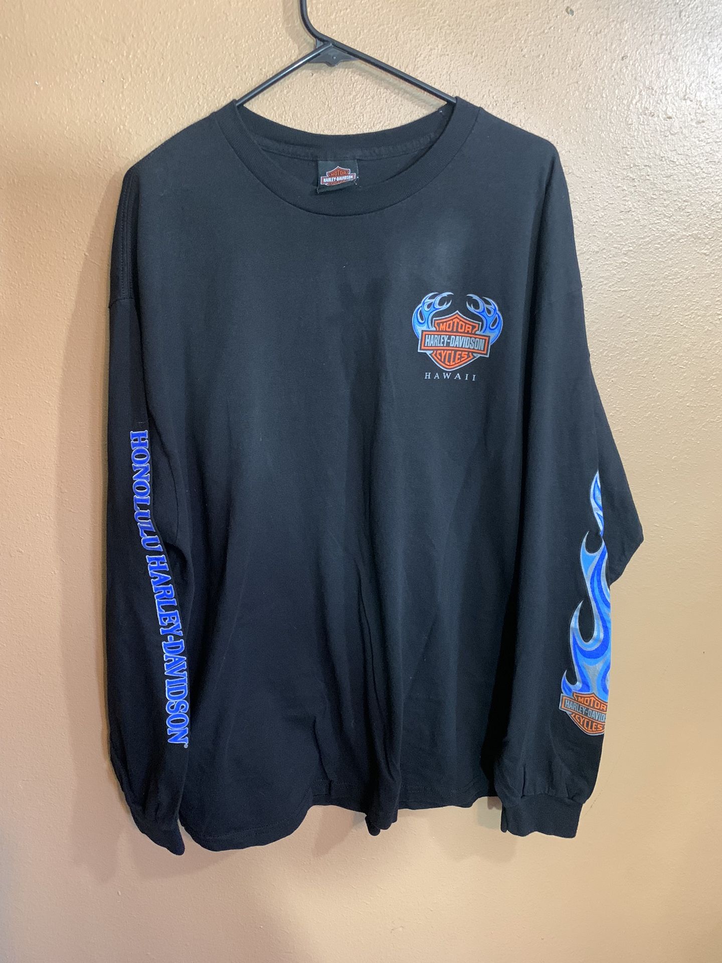 Harley Davidson Black Honolulu Hawaii Long Sleeve T-Shirt 2XL for