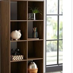 Bookcase, Bookshelves, Organizer , 8 Cubes , Canyon Walnut 