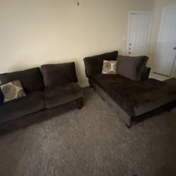 New 2 Piece Suede Couches 