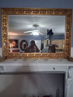 Large Gold Ornate Framed Wall Mirror