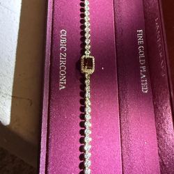 Gold plated with Cubic Zirconia Bracelet With Velvet Box 