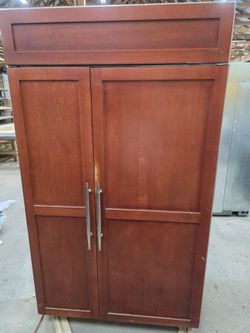 Built-In Side-by-Side Refrigerator Wood Panel Overlay