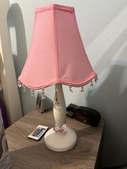 Lamp With Pink Lamp Shade 