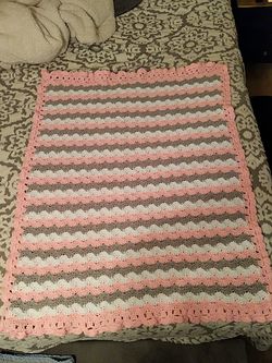 Handmade crocheted baby blanket