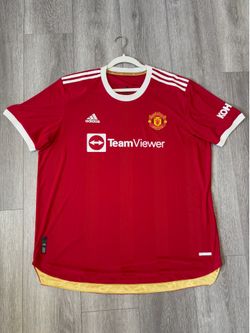 21-22 Adidas Manchester United Mens Soccer Home Jersey XXL 2XL Authentic Version