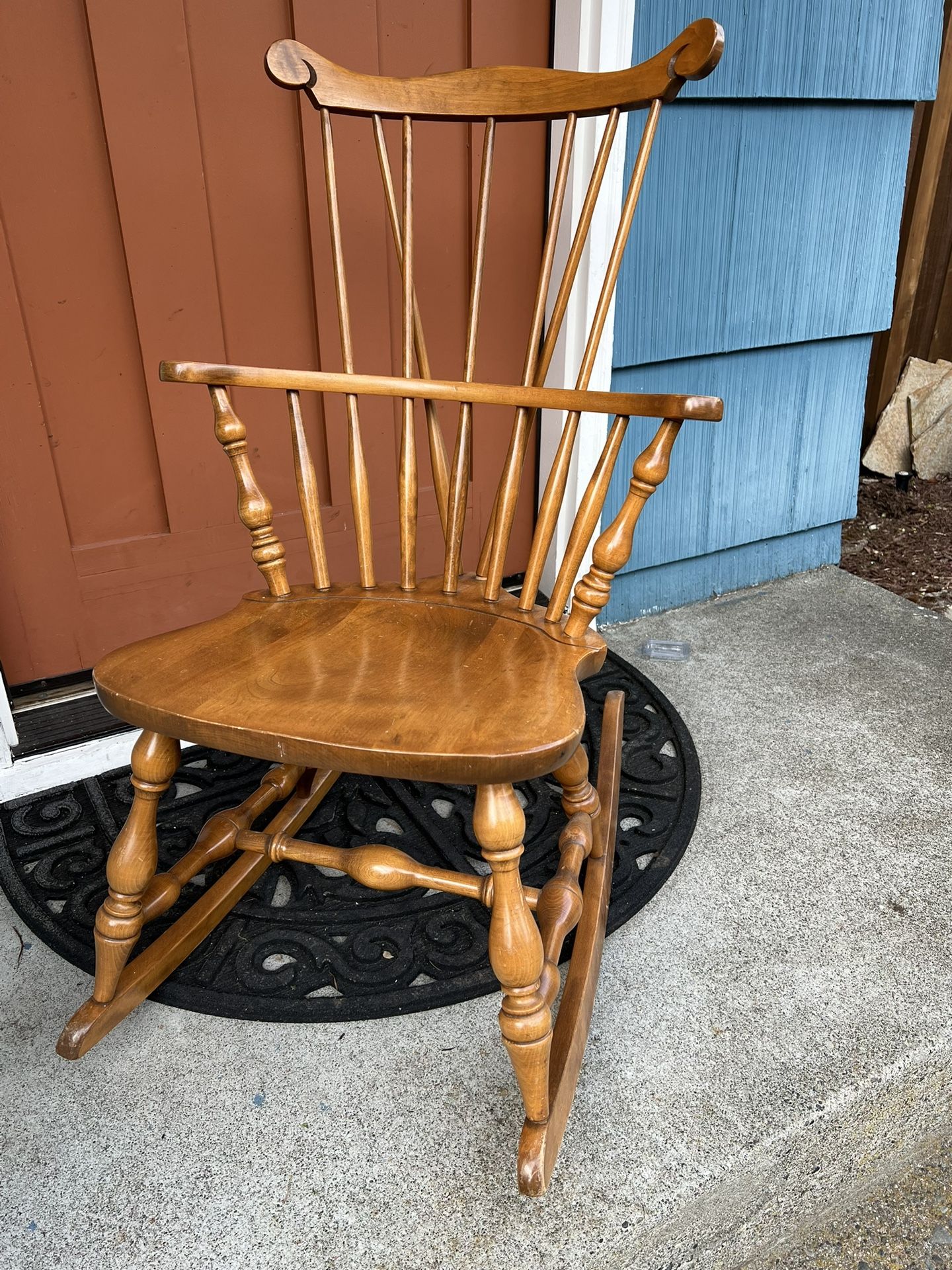 🪑 Rare Antique S. Bent Bros. Bow Back Rocking Knitting Chair – Since 1867 🪑