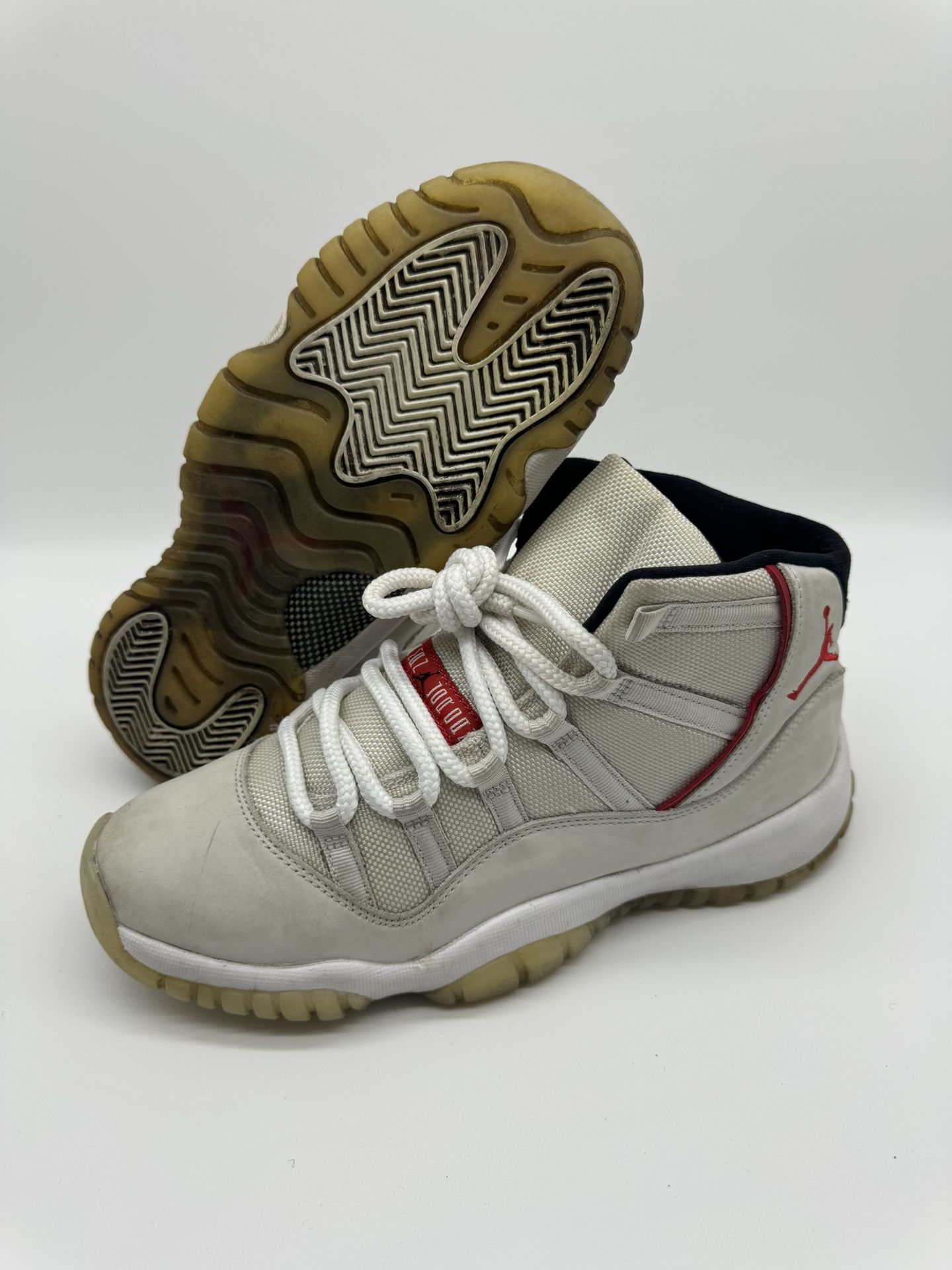 Nike Air Jordan 11 XI Platinum Tint Red White (378038-016) Size 7Y | 8.5W