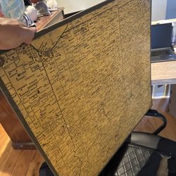 Vintage Indiana & Kentucky Wall Map – Classroom Style – Hardboard 