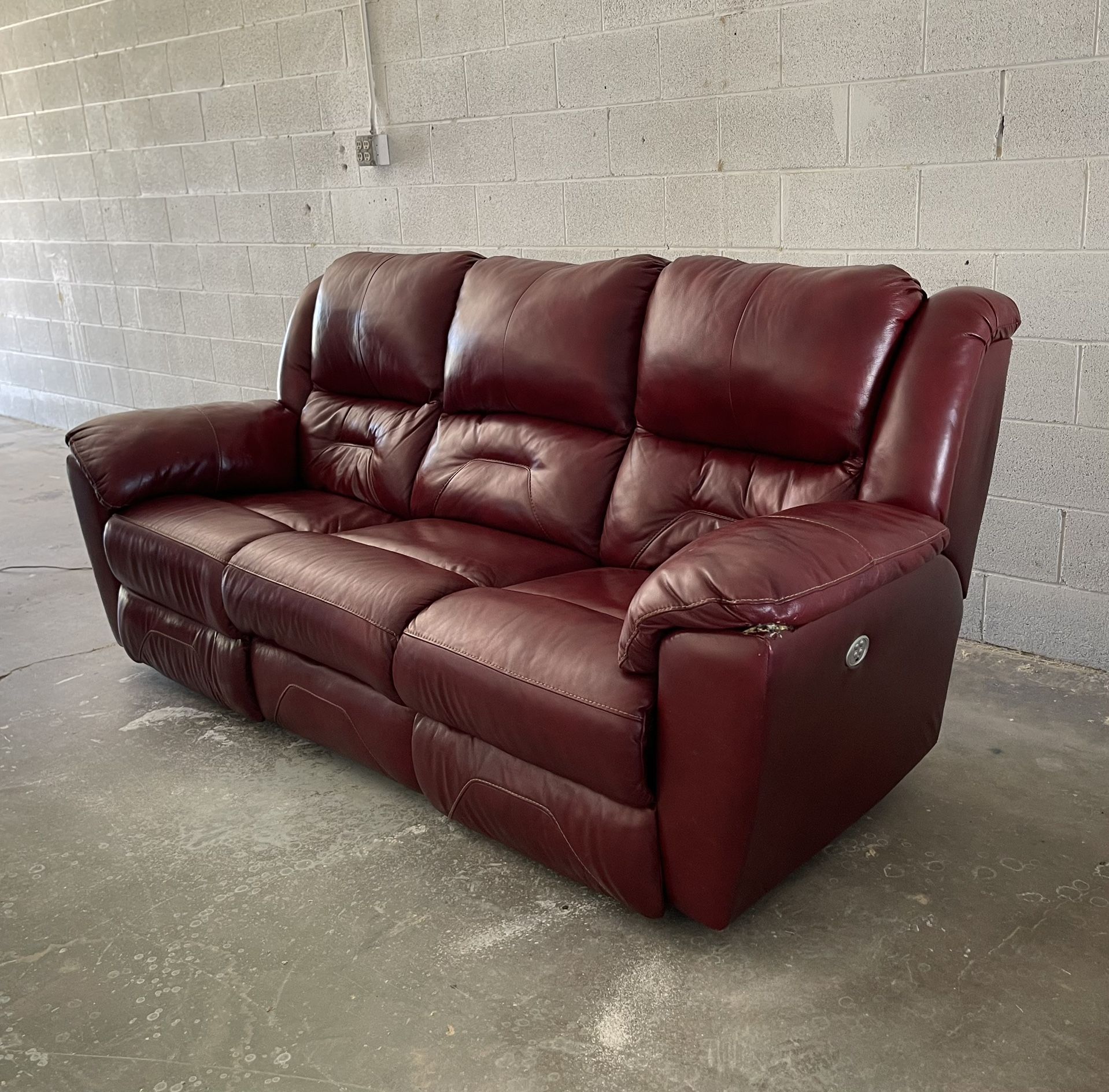 Red Power Headrest/Recliner Sofa