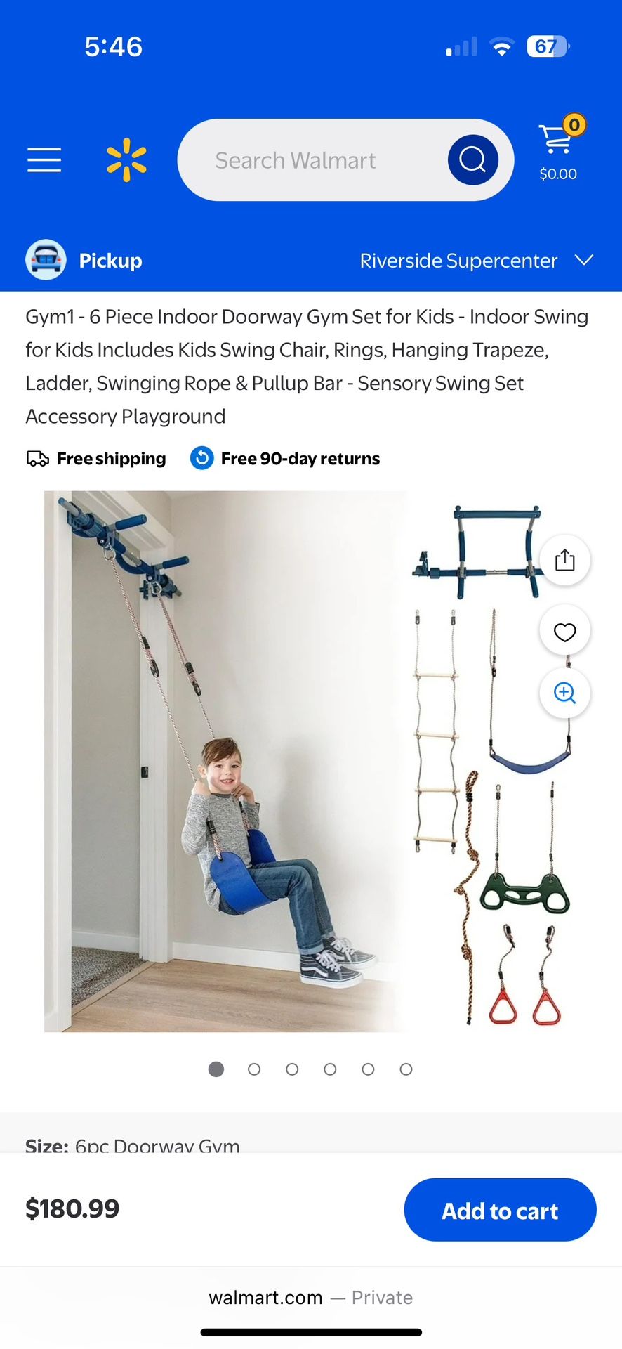 Gym1 6 Piece Doorway Gym For Kids