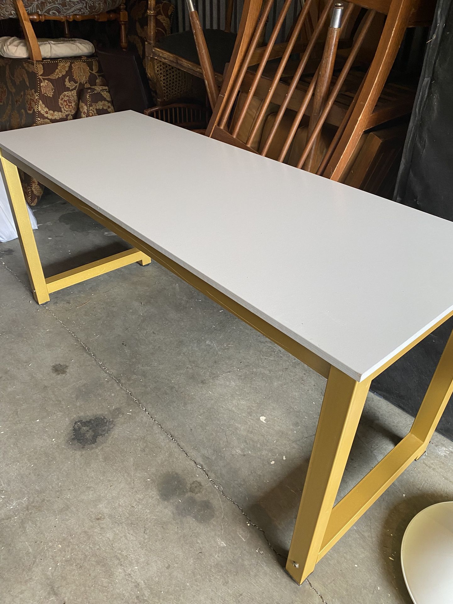 Modern Gold And white Desk Table Or Buffet