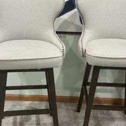 Walter Smithe Tufted Swivel Bar Stool X2