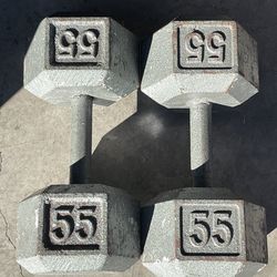 55 lbs Hex Dumbbell Weights….  Home Gym Fitness…