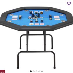 Foldable Blue Velvet Poker Table New In Box 