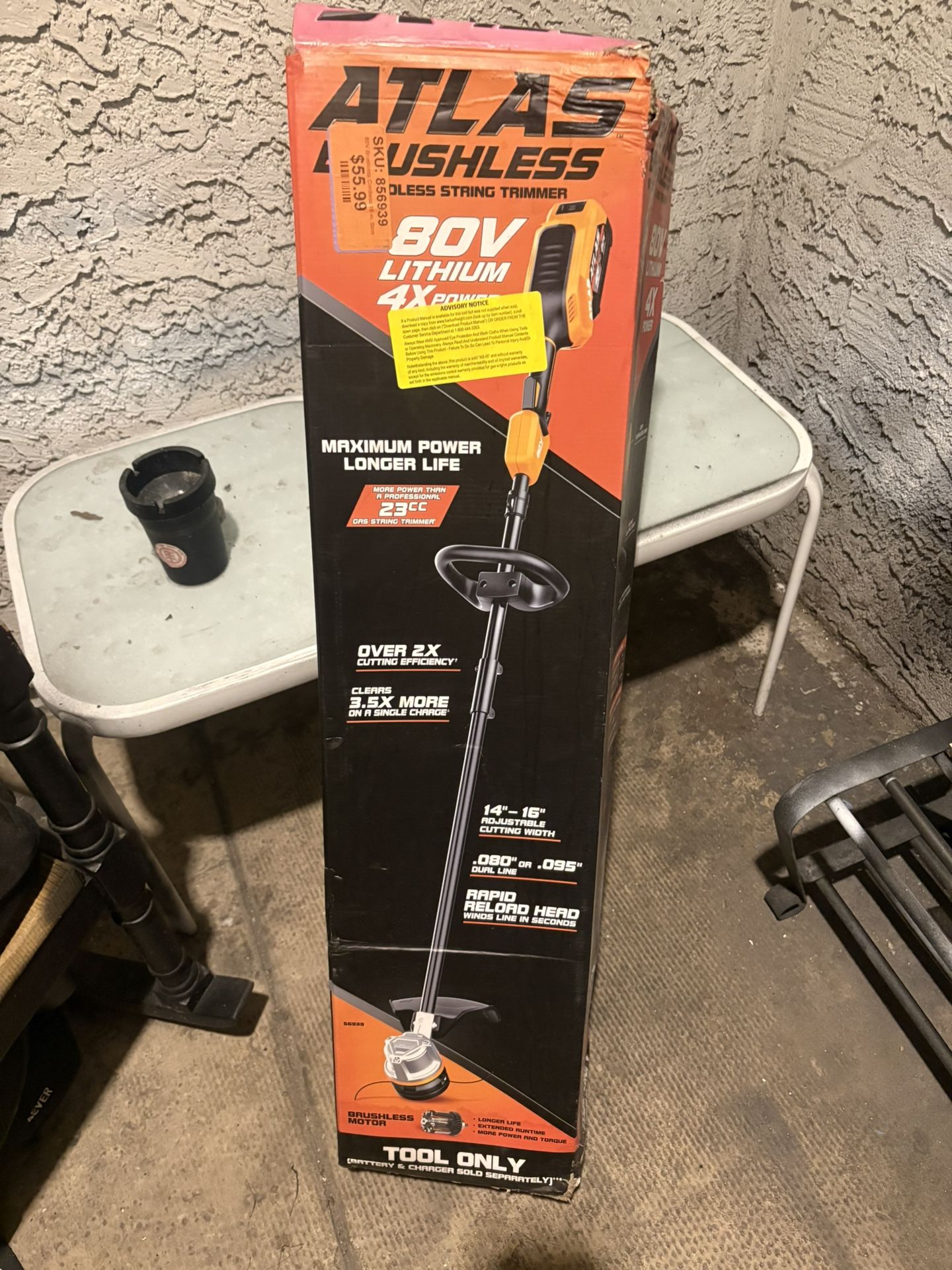 ATLAS 80V Brushless Cordless, 16 in. String Trimmer