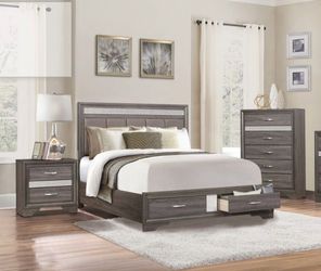 Gray Wood Bedroom Furniture Set
