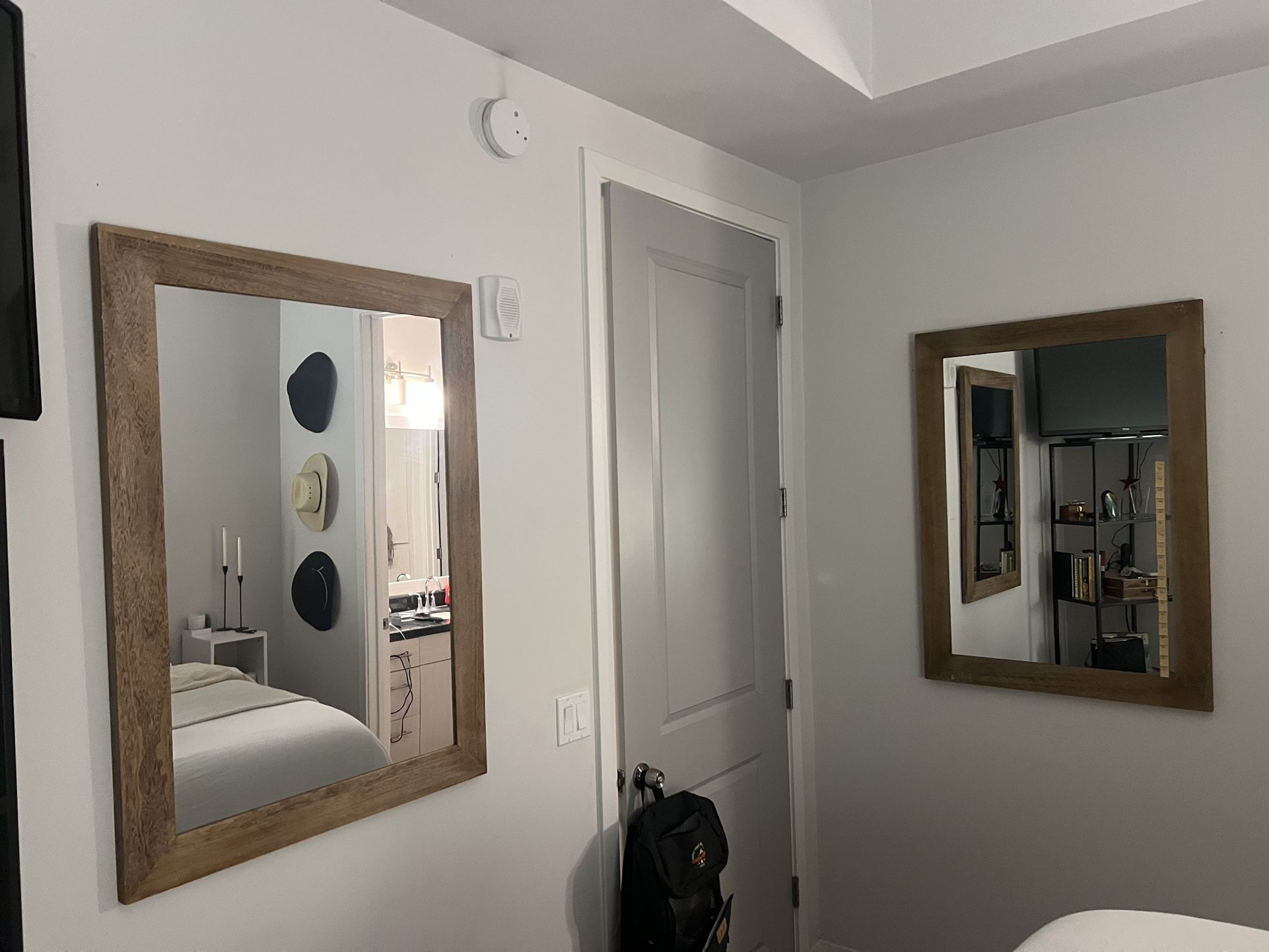 2 Wooden Framed Mirrors