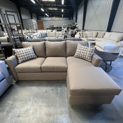 Small Brown Sectional w/ reversible chaise