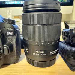 Canon Eos 80D With 18-135mm F3.5-5.6 Is USM Lens(excellent condition)