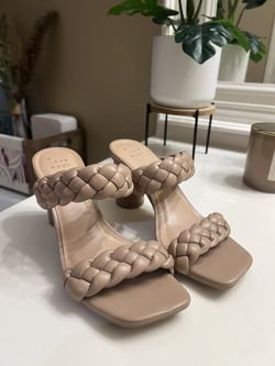 Braided Strap Chunky Heel - 6