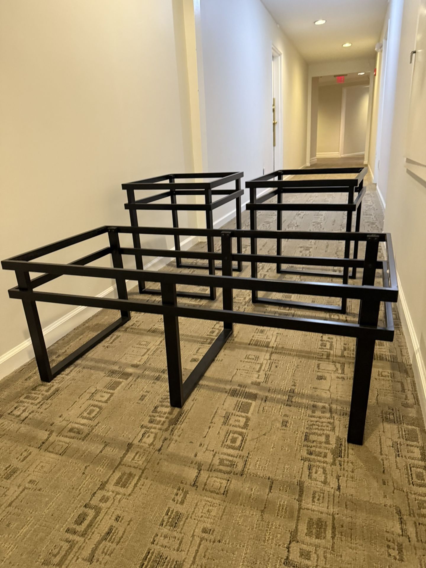 Black Glass Coffee And 2 End Tables