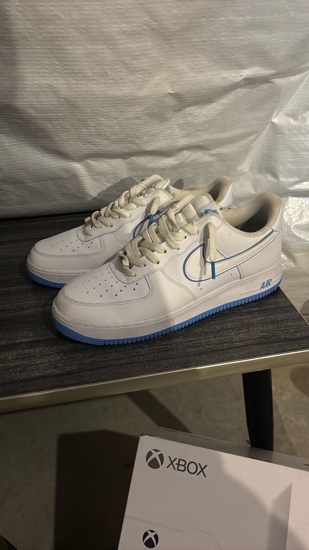 nike air forces 1s 07 white/university blue-white 11.5
