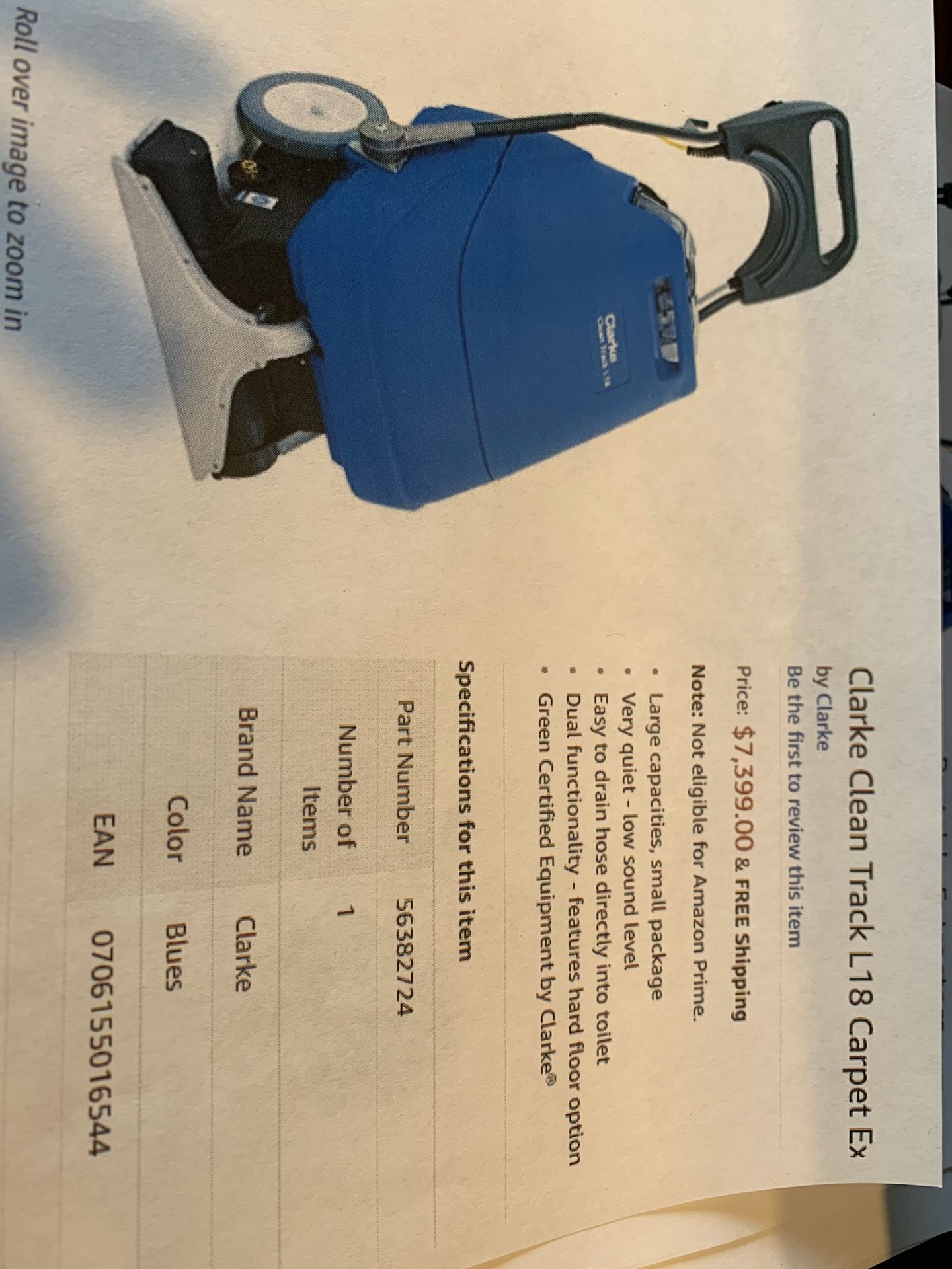 Clarke Clean Track L18 carpet extractor for Sale in Lacey, WA OfferUp