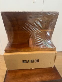 IKIDO Wooden Knife Holder Block 7-Slot Knife Storage Display Stand New in Box