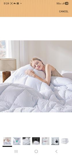 Comforter Oversize King Size, White All Season Duvet,