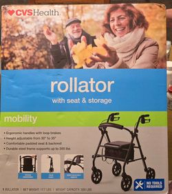 CVS Rollator with Seat & Storage
